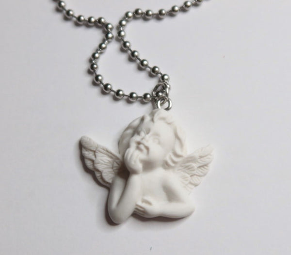 sleepy cherub pendant necklace